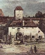 Bernardo Bellotto Ansicht von Pirna, Pirna von der Sudseite aus gesehen, mit Befestigungsanlagen und Obertor (Stadttor) sowie Festung Sonnenstein oil